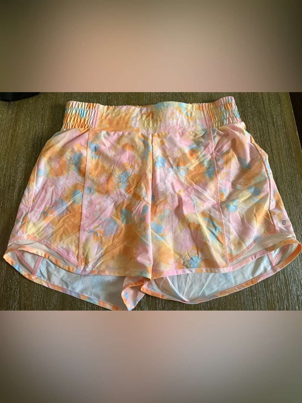 Ideology Pastel Tie-Dye Athletic Shorts - Pink, Orange & Blue